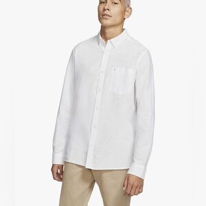 🤍 Hurley Men’s White Cotton Button-Down Shirt – Size Small | Classic Fit